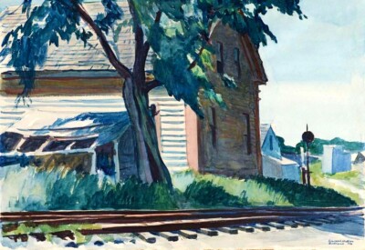 EDWARD HOPPER *2x3 FRIDGE MAGNET* ARTIST PAINTING LIME ROCK RAILROAD FINE ART