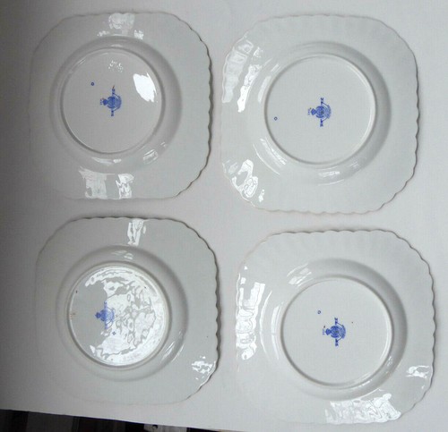 Top Zustand Minton Cheviot blau Mittagessen quadratische Teller - Bild 9 von 11
