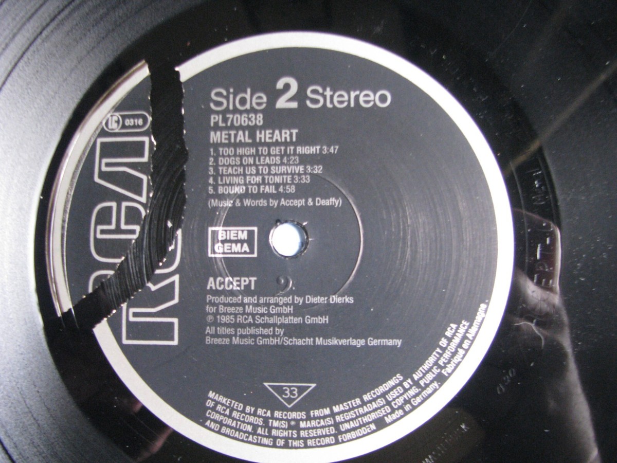 Accept-Metal Heart LP-1985 Germany-RCA-PL 70638-Misprint | eBay