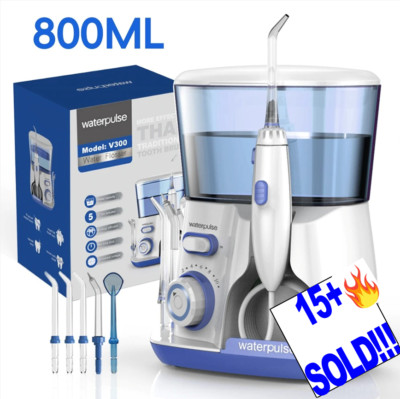 New Electric Water Flosser 800ml 5 Jet Pick Tips Oral Irrigator V300 Waterpulse