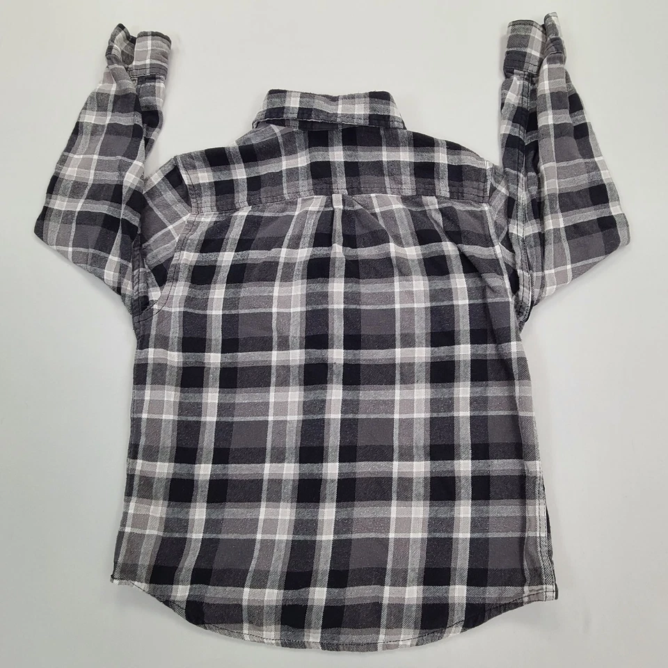 Faded Glory Shirt Boys Large Gray Button Up Comfort Dress Stylish Kids - Image 2 of 4