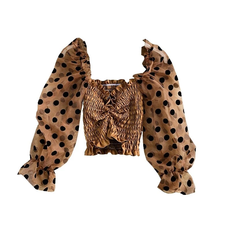 Polka Dot Retro Blouse Tops for Women