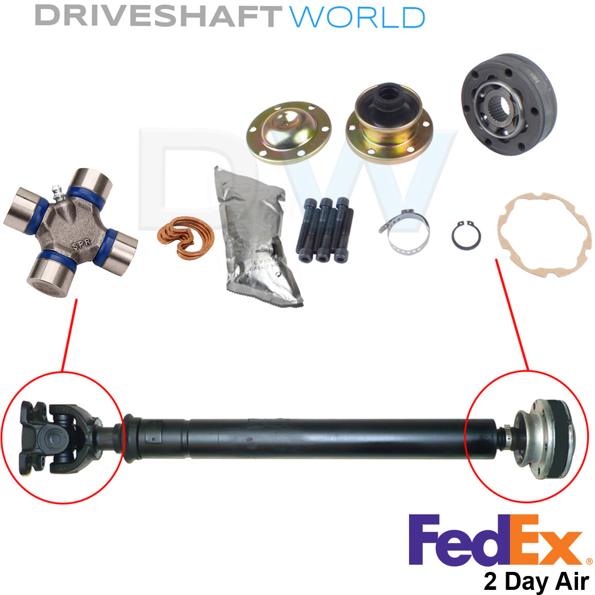 Front Driveshaft CV Joint Kit & Spicer U-Joint For Dodge Durango 2001-2003