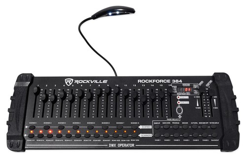 Rockville ROCKFORCE 384 Channel Light/Fog DMX Lighting Controller + MIDI Control - Picture 1 of 7