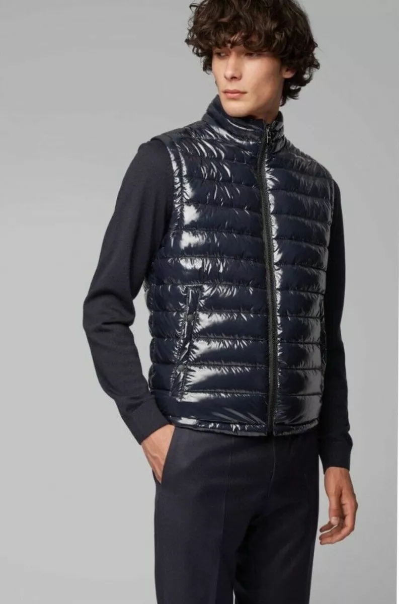 NWT BOSS Hugo Boss Men s Cilla Water Repellent Gilet Vest Navy