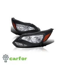 Spec-D Tuning Headlights Black Compatible with Ford Focus 2012-2015 L+R Pair Hea