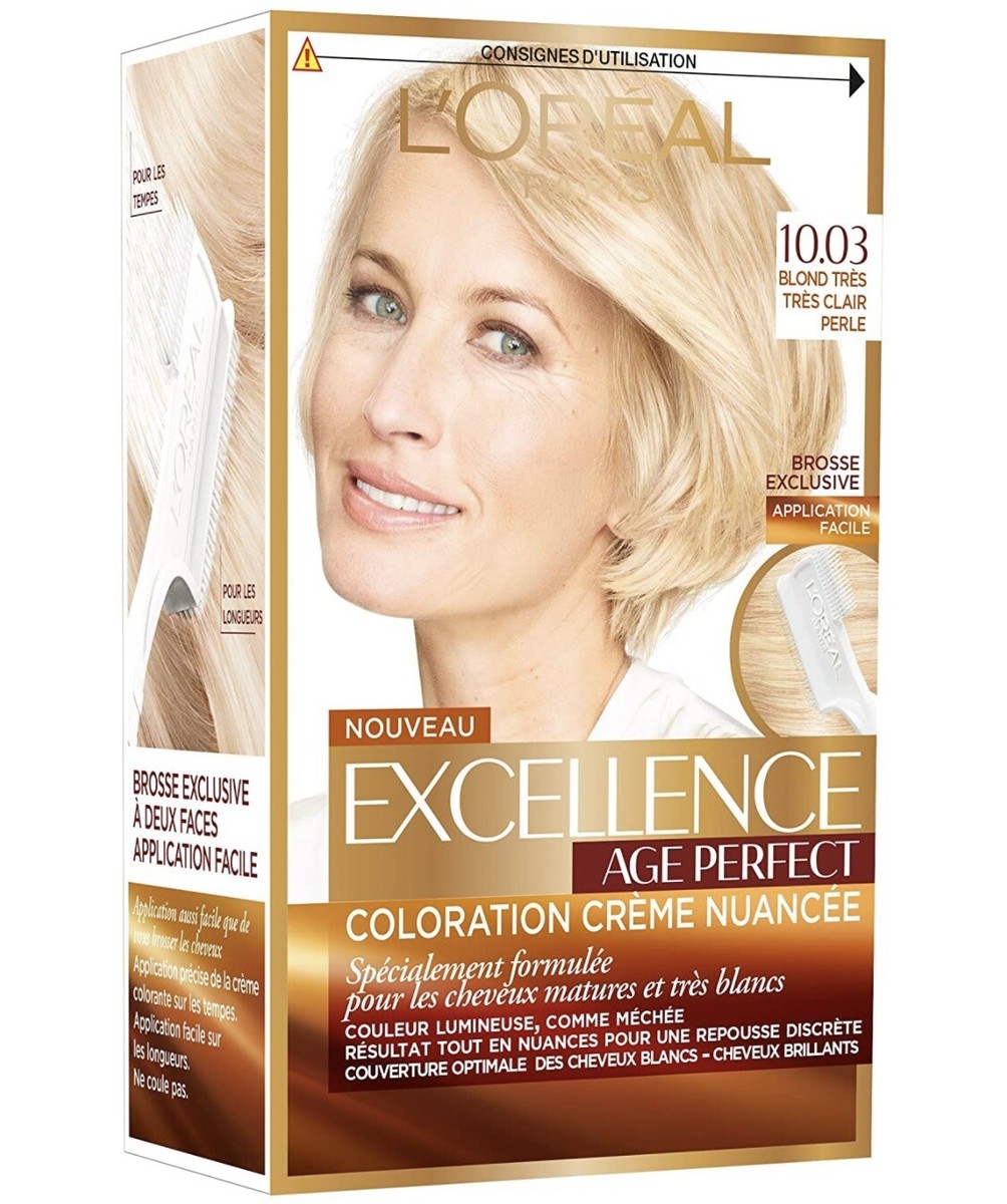 Coloration L'Oréal Excellence Crème Age Perfect 10.03 - Blond Très Très Clair - Produit Neuf France