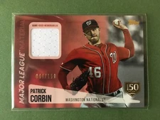 2019 Topps Update Patrick Corbin Major League Material 44/150 Nationals 