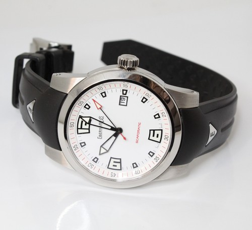 Montre Automatique Eberhard Scafomatic 41026 Avec Date Et Sangle En Caoutchouc - Photo 2 sur 11