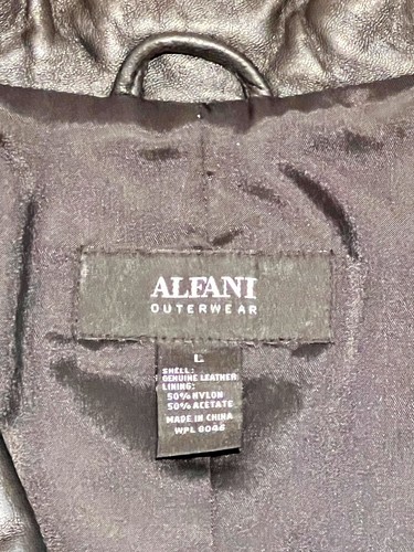 🔥Selten🔥Butterweiche Echtlederjacke / Trenchcoat. Schwarz, groß von Alfani - Bild 5 von 5