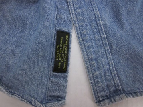 PURE STUFF Men's sz (Large) BUTTON-FRONT Blue DENIM SHIRT Chest Pockets - Picture 4 of 9