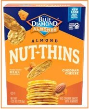 6-Pack Blue Diamond Almonds Nut Thins Cheddar Cheese Cracker Crisps, 4.25 Oz