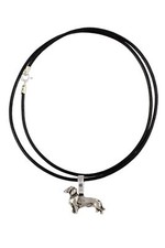 Dachshund Coarse Hair, Dachshund, Teckel - Collar, Silver-Plated Pendant for