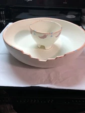 Treasure Craft USA TAOS Chip and Dip Set Deep Round Platter and Dip Bowl 2 pcs