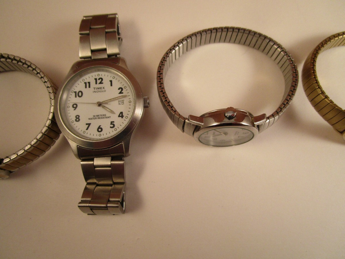 5 Piece Set of Pre—Owned‎ Timex Watches. Waterproof. Indiglo. 1 windup. TIMEX 555 P5 Classic Digital Indiglo Stainless watch Working  main image 3