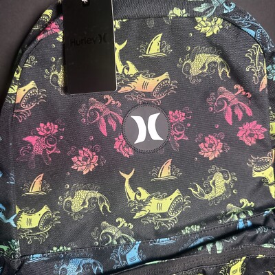 専用⭐︎ Hurley Aerial Printed Fish Shark Backpack With Laptop Pocket 15