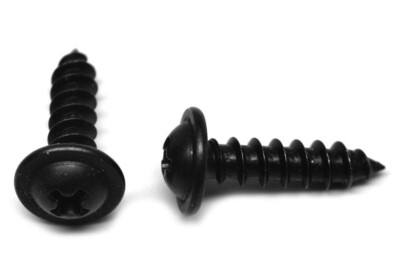 #8-15 x 1 Sheet Metal Screw Phil Round Washer Hd Type A Stl Black Oxide