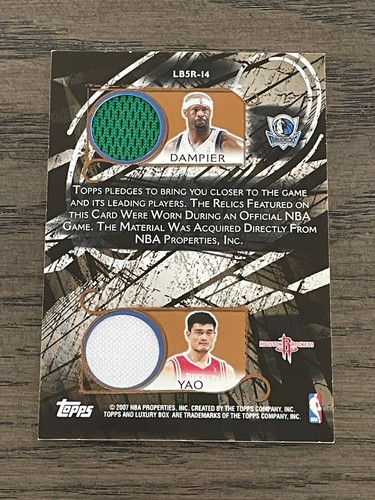 2006-07 Topps Luxury Box Relics 5 Bronze Shaquille O’Neal Yao Ming #LB5R-14 /19 - Picture 6 of 10