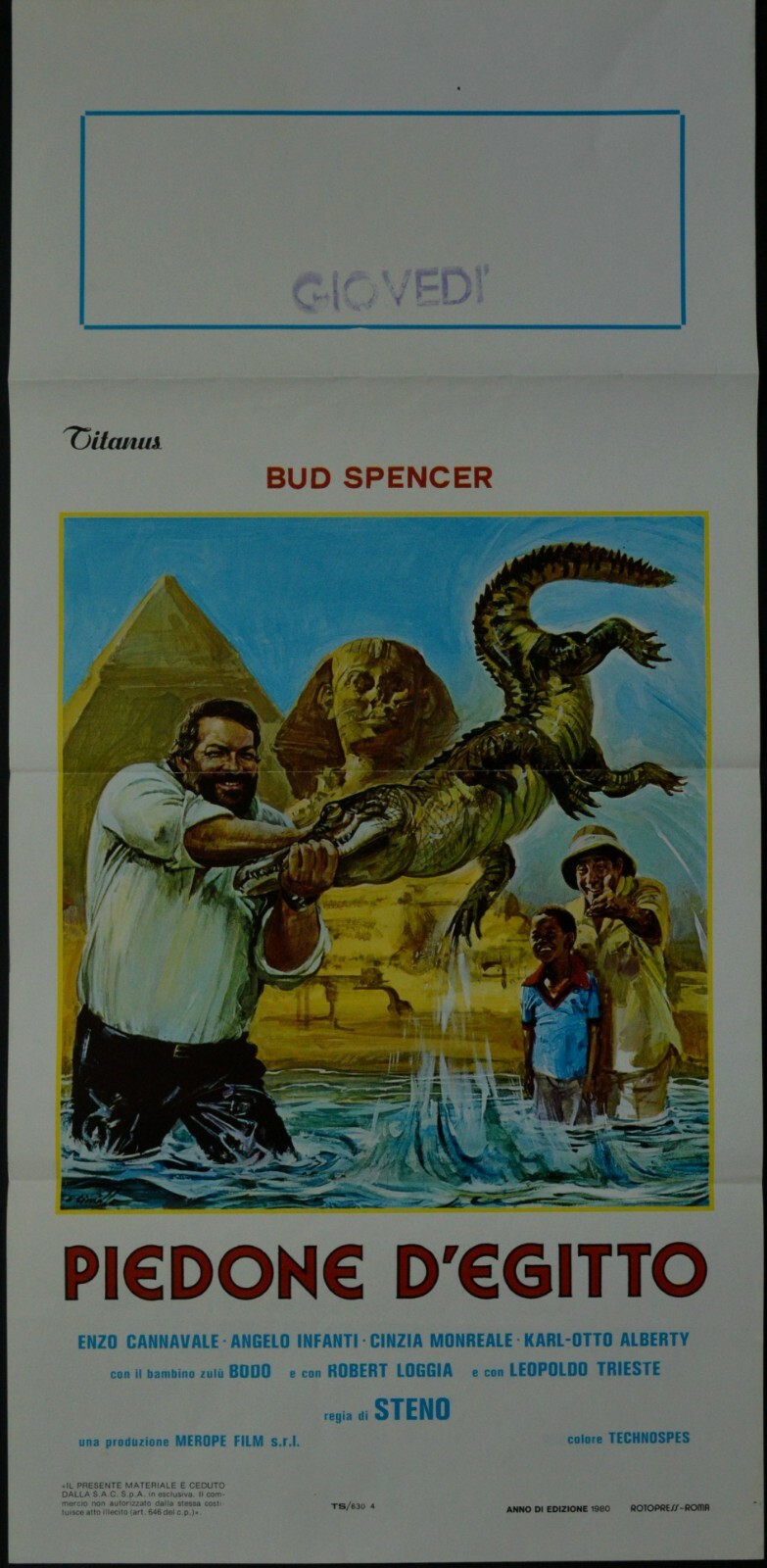 Locandina originale film Piedone d'Egitto (1980) - Regia di Steno