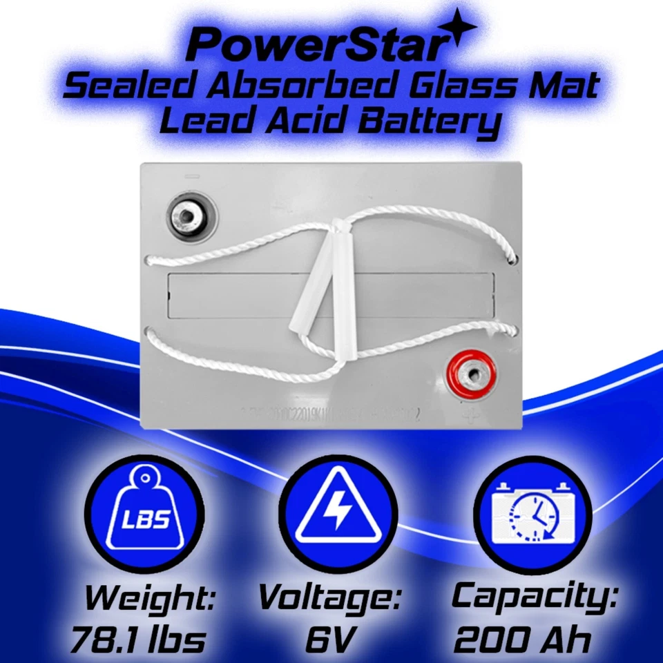 Sealed Replacement For T-105 6 Volt Golf Cart Battery RV Marine Solar Deep Cycle - Image 3 of 4