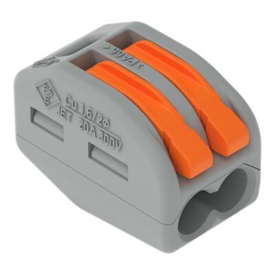 Wago 222-412 Lever-Nuts 2-Conductor Compact Wire Connectors 100 Pack