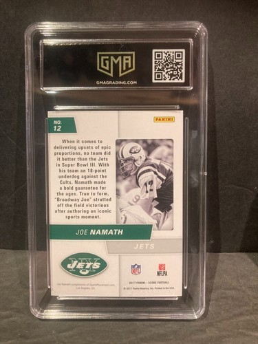 2017 Panini Score Signal Callers #12 Joe Namath GMA 7 NMint N.Y. Jets HOF MVP - Picture 2 of 2