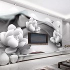 3D Grau Lotus H944 Tapete Wandbild Selbstklebend Abnehmbare Aufkleber Sinsin