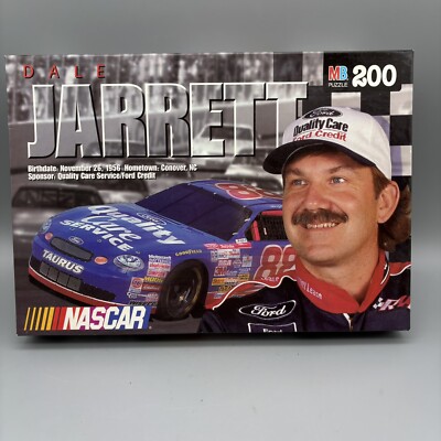 NASCAR Dale Jarrett Jigsaw Puzzle 200 Pieces Ford Taurus #88 Milton Bradley NEW