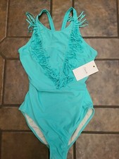 Girl's Cleobella Turquoise 1-pc tourqoise Fringe Swimsuit XL nwt