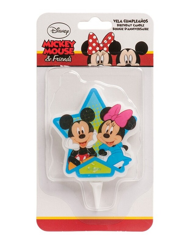 CANDELINA 2D TOPOLINO E MINNIE 7,5 CM