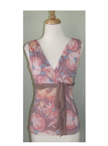 Anthropologie Weston Wear Floral Mesh Lined Tank Top Size XS S