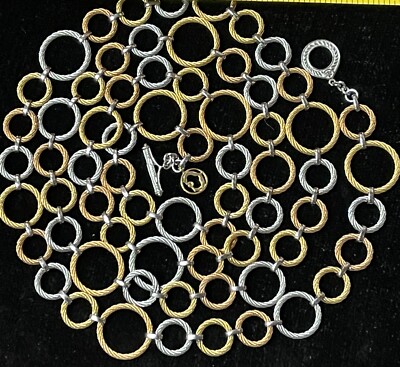 PHILIPPE CHARRIOL 750 18K Gold & Edelstahl Kabel 36'' Halskette