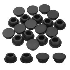 20 Pcs Hole Plugs, Silicone Hole Cover Plug for 24mm(15/16 Inch) Hole, Black