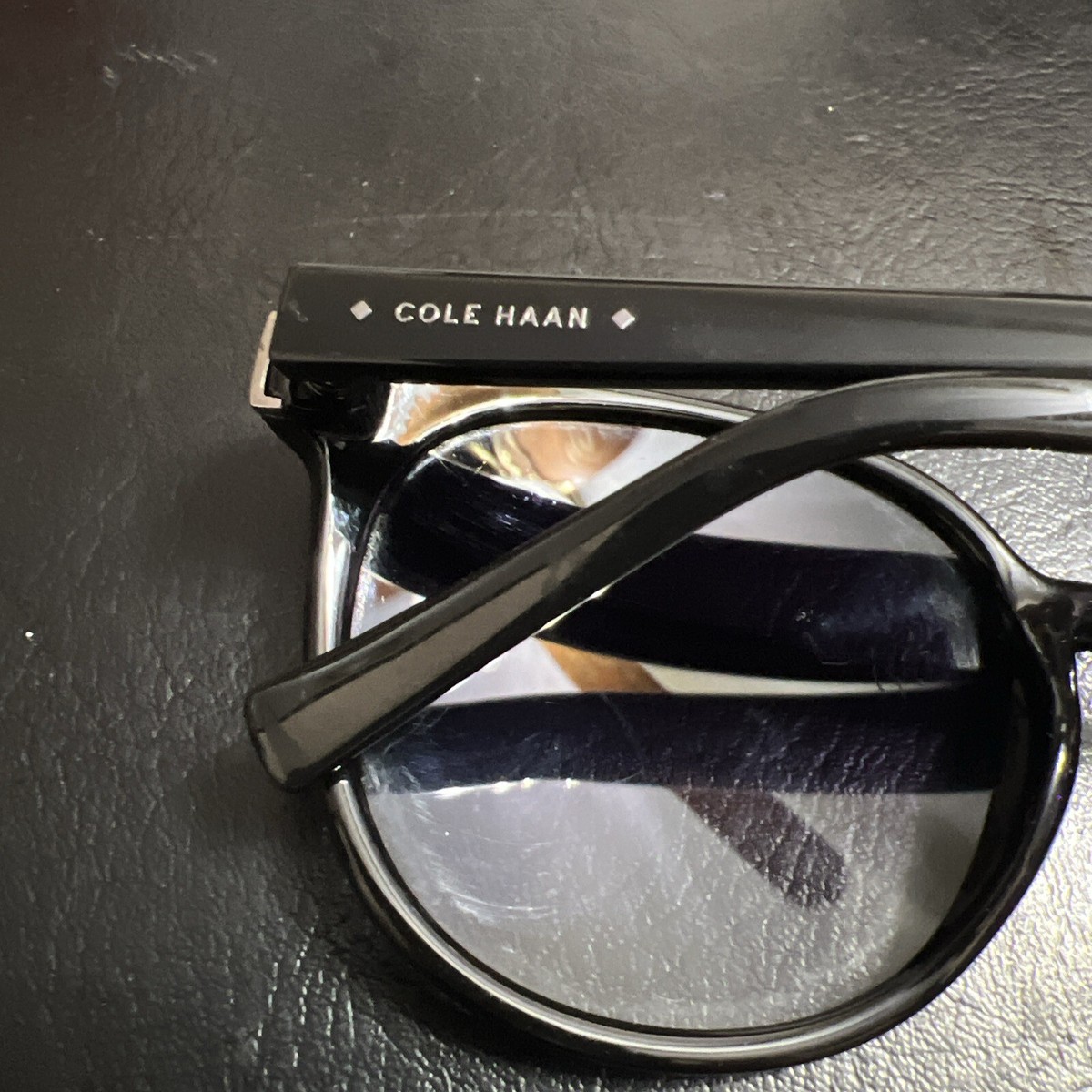 Vintage Cole Haan CH7062 Sunglasses BLACK Polarized AUTHENTIC 54