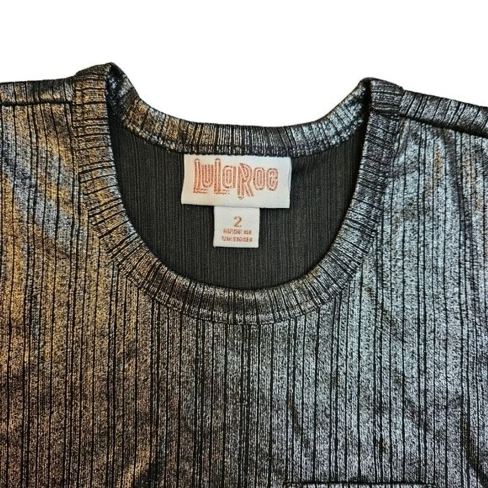 Vestido Escarlata Plateado Metálico Lularoe 2 Foto 2 de 4