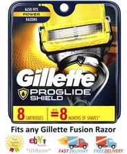 8 Gillette Fusion Proshield Razor Blades Flexball Power Shaver Refill Cartridges