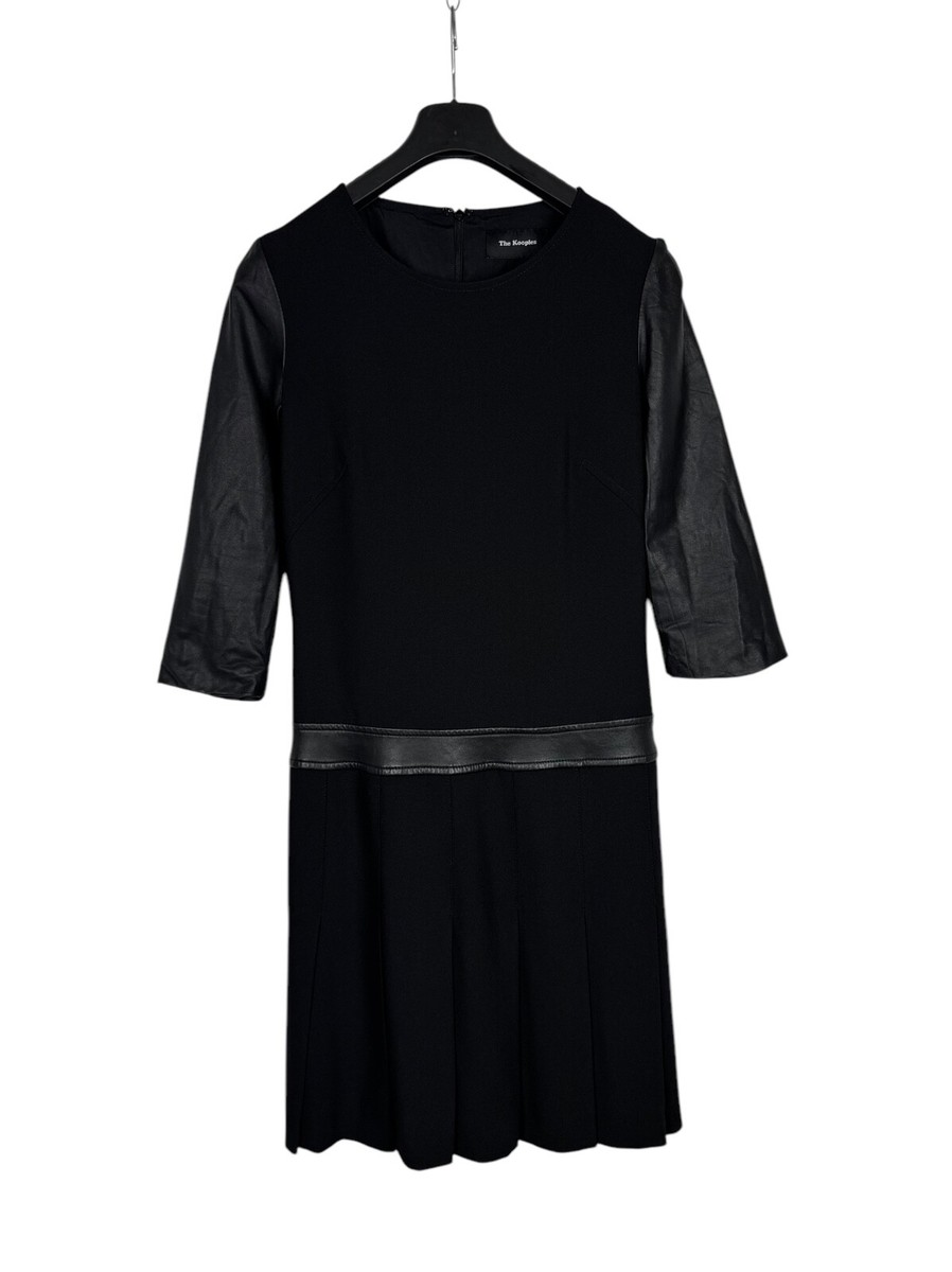 The Kooples Midi Pleated Dress Polyester-Leather size 32 | eBay