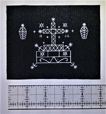 Baron Samedi Voodoo Veve Patch - Occult death skeleton skull gothic papa legba