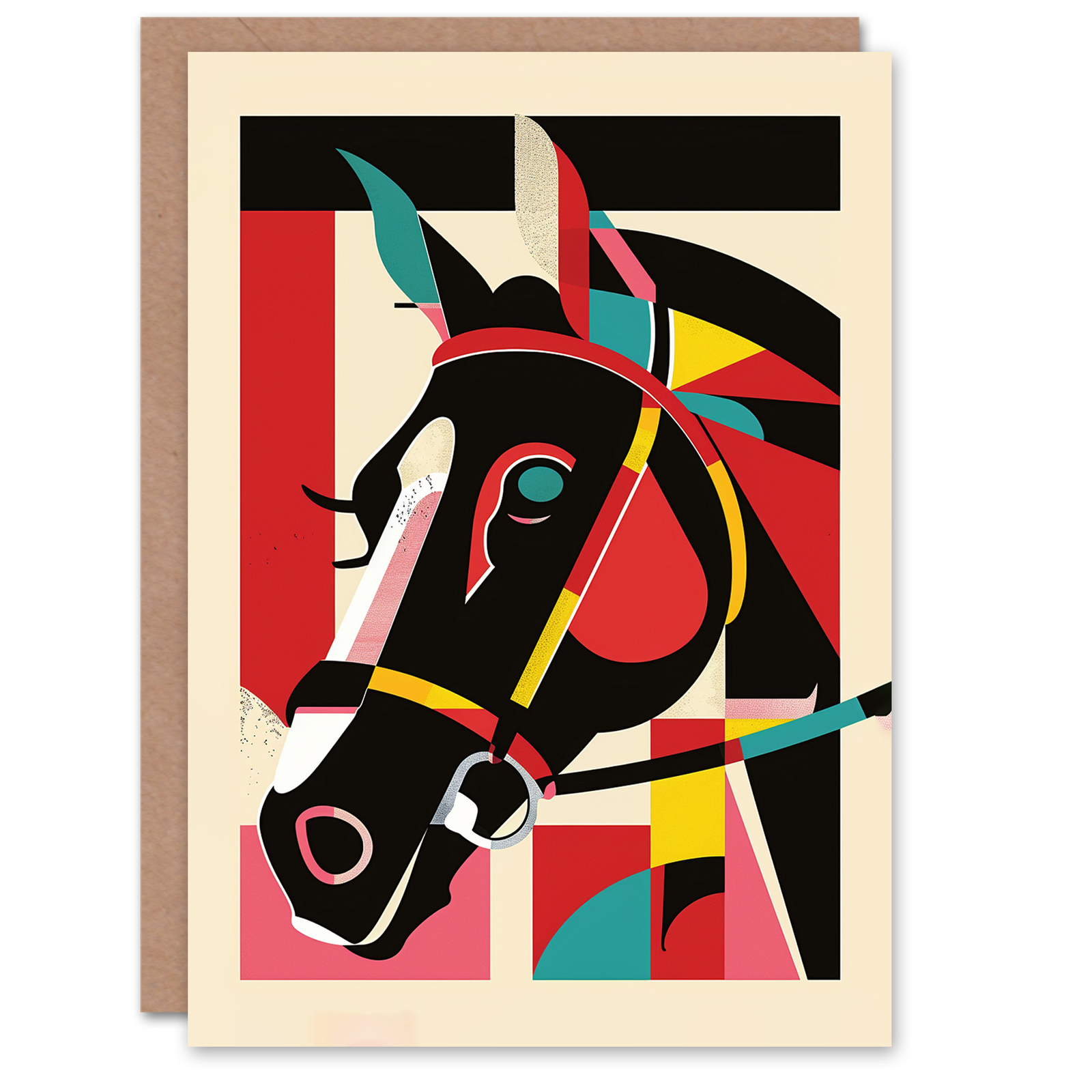 Grand National Horse Racing Race Bold Geometric Birthday Card