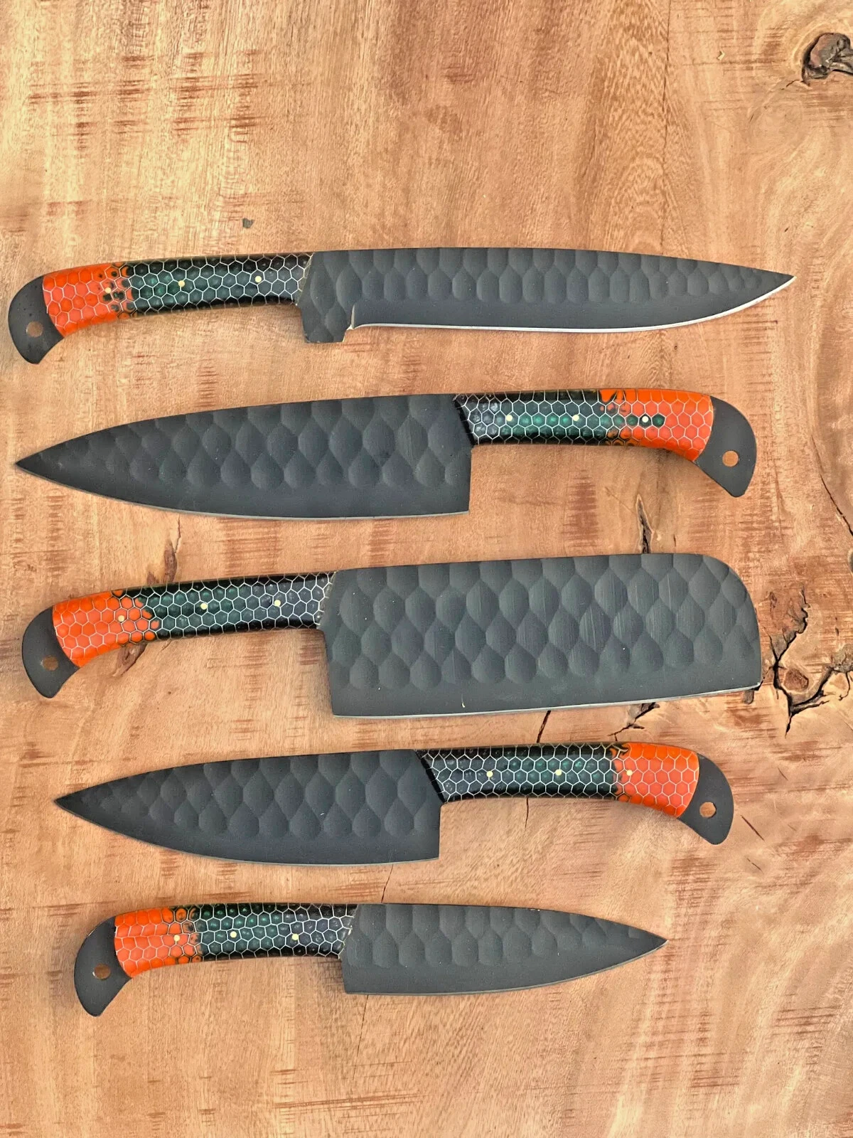 HAND FORGED CARBON STEEL CHEF KNIFE Set Kitchen Knives Best USA gifts