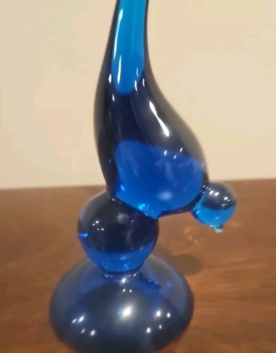 Viking Long Tail Bird Glass Figurine Bluenique 9 1/2” - Picture 5 of 5