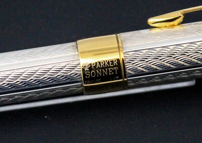 Parker Sonnet Sterling Silver Fougere Chevron Ballpoint Pen | eBay