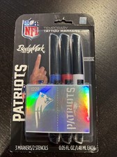 BodyMark BIC Temporary Tattoo Marker NFL -New England Patriots Blue Red White