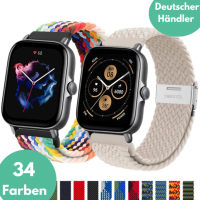 Nylon Armband für Amazfit Bip Lite GTS 2e 2 3 4 mini GTR 3 Geflochten 20mm 22mm