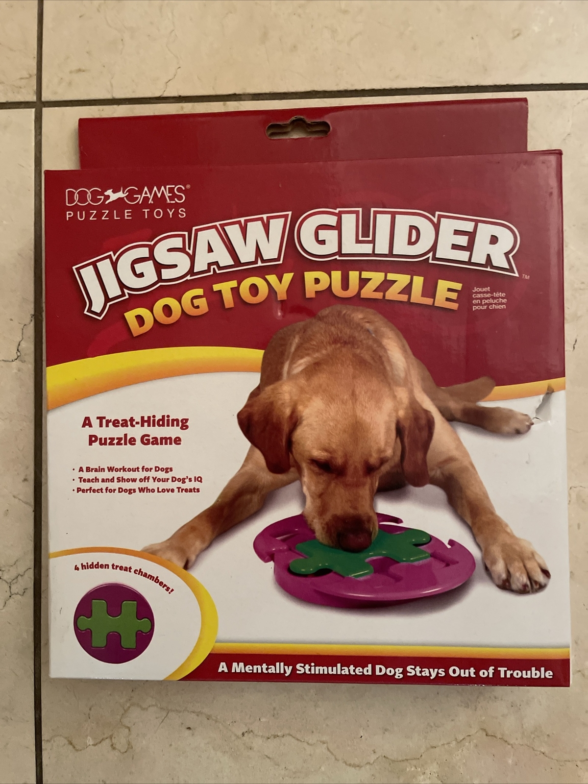 Kyjen Jigjaw Glider Puzzle Dog Toy Game Hidden Hide Treat Me