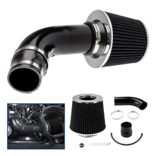 3Inch Black Cold Air Intake Filter Induction Kit Pipe Power Flow Hose System