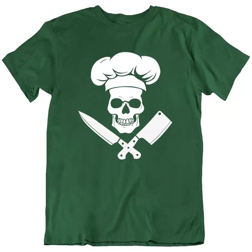 Chef Cooking, Skull Bones Head BBQ Grill Cool Funny Love T Shirt Tee Gift New - Picture 5 of 13