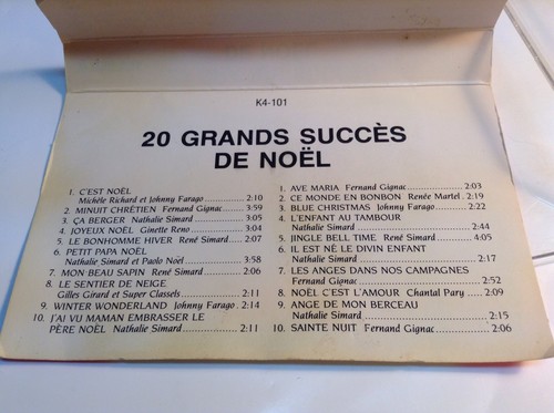 20 GRANDS SUCCES DE NOEL Tape Cassette ARTISTES VARIÉS QUEBECOIS MSTK K4-101 - Picture 4 of 6