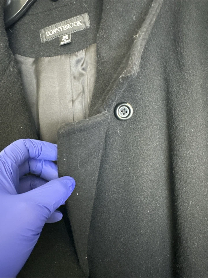 Donnybrook Womens Coat/Jacket  Long Overcoat Double Breasted 100% Wool Black 14P - Image 3 of 4