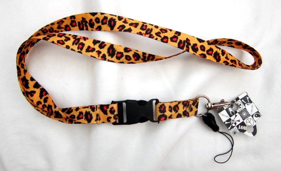 Two Different Brown Leopard Animal Print Design 15" lanyards Combo-New With Tags - Image 3 of 3
